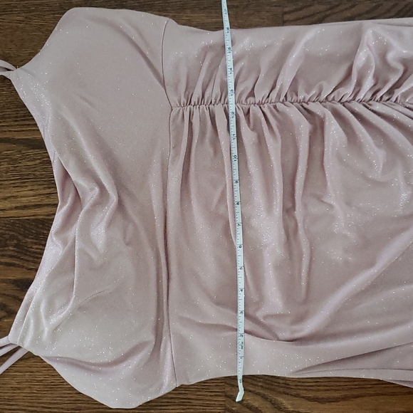 NWT Le Chateau XXL rose gold sparkly  floor-length evening gown NEW with tags - Picture 8 of 11